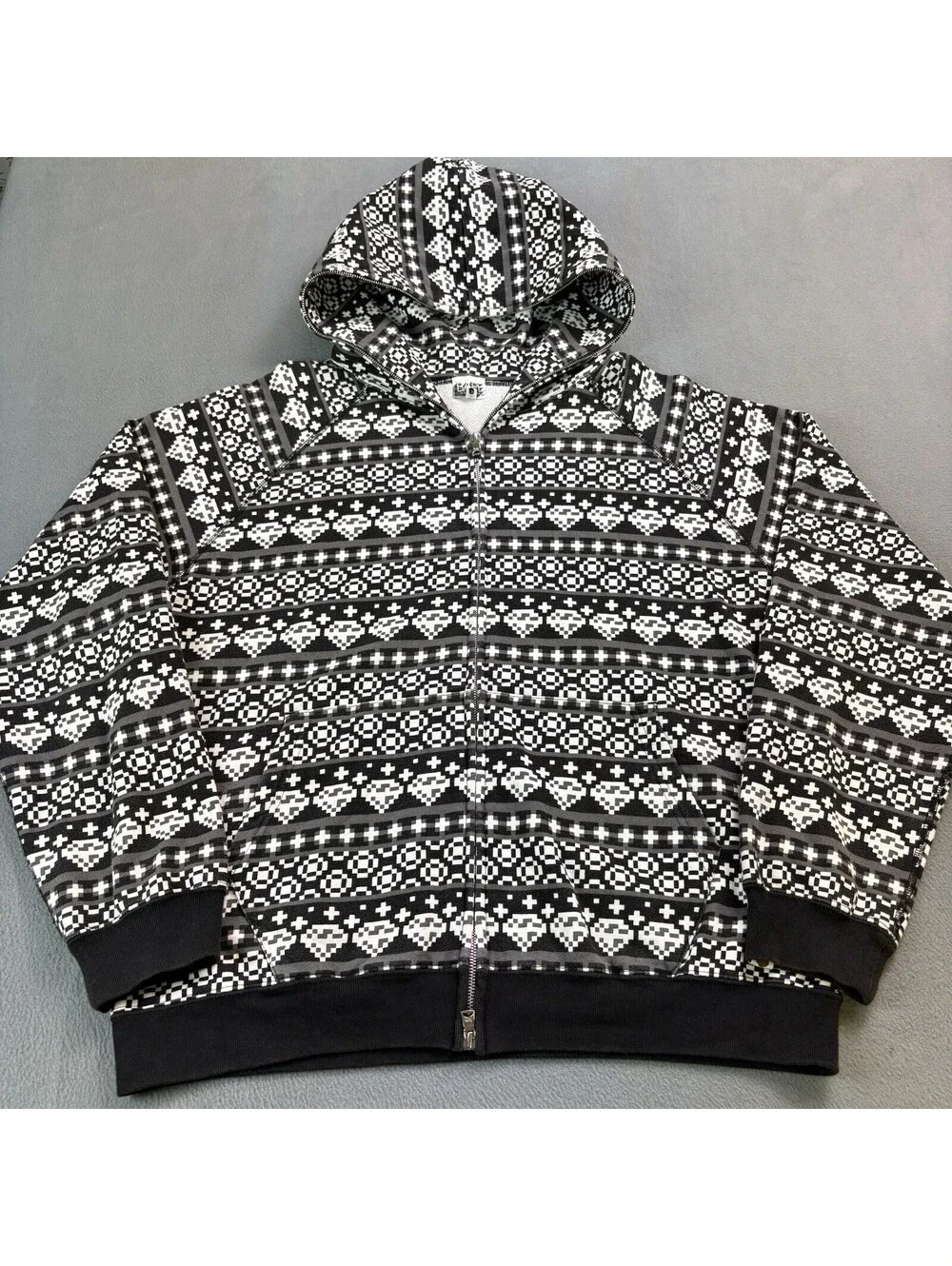 Bape Full Zip 8 Bit Diamond Hoodie Size Medium A Bathing Ape